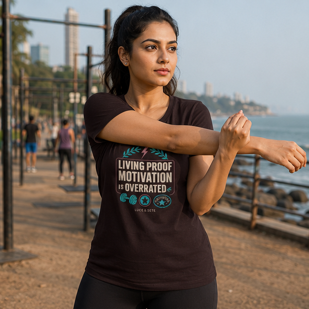 LUCE & SETE GPT mockup 1 - Living Proof Motivation Is Overrated Classic Graphic T-Shirt for Women | Discipline Streetwear - 101_9392650158317_womens-classic-t-shirt-79_NO_EXCUSES_GRID_20260607_093002_02_row1_col2.png