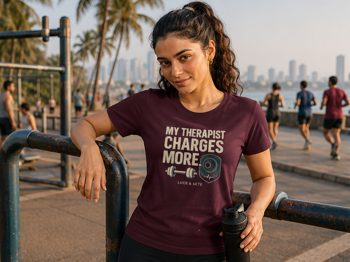LUCE & SETE GPT mockup 1 - My Therapist Charges More Classic Graphic T-Shirt for Women | Fitness Humor Streetwear - 101_9392651075821_womens-classic-t-shirt-90_NO_EXCUSES_GRID_20260607_095845_01_row1_col1.png