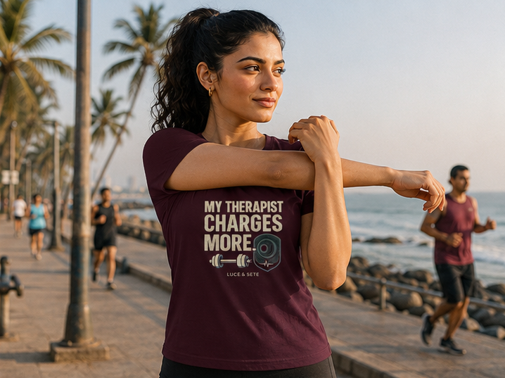 LUCE & SETE GPT mockup 1 - My Therapist Charges More Classic Graphic T-Shirt for Women | Fitness Humor Streetwear - 101_9392651075821_womens-classic-t-shirt-90_NO_EXCUSES_GRID_20260607_095845_02_row1_col2.png