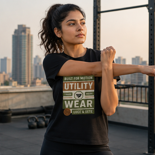 LUCE & SETE GPT mockup 1 - Built for Motion Utility Graphic T-Shirt for Men & Women | Functional Streetwear - 270_9388265603309_unisex-stretch-t-shirt-127_BUILD_DIFF_GRID_20260601_204900_02_row1_col2.png