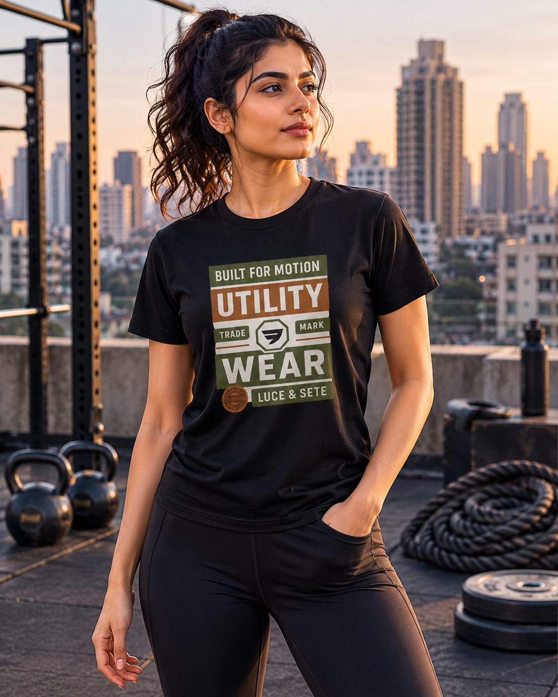 LUCE & SETE GPT mockup 1 - Built for Motion Utility Graphic T-Shirt for Men & Women | Functional Streetwear - 270_9388265603309_unisex-stretch-t-shirt-127_BUILD_DIFF_front_HERO_20260601_205017.png