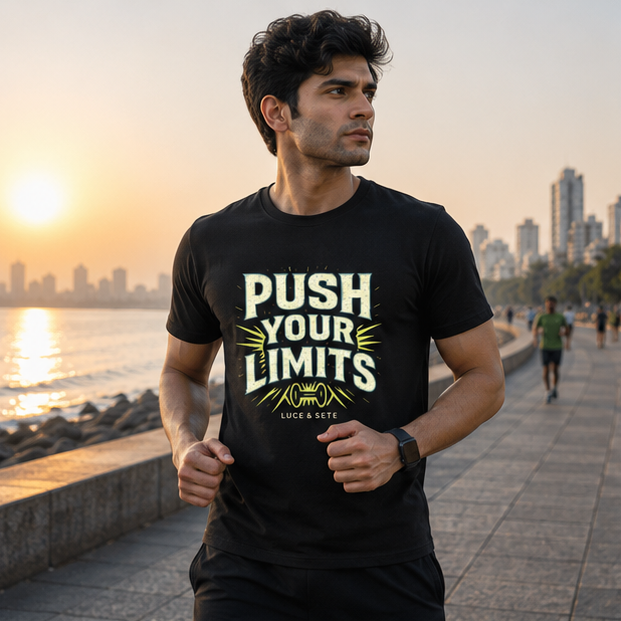LUCE & SETE GPT mockup 1 - Push Your Limits Graphic T-Shirt for Men & Women | Motivational Fitness Streetwear - 270_9388322554093_unisex-stretch-t-shirt-144_NO_EXCUSES_GRID_20260601_205838_01_row1_col1.png