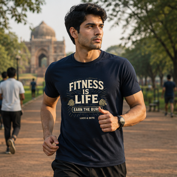 LUCE & SETE GPT mockup 1 - Fitness Is Life Graphic T-Shirt for Men & Women | Motivational Fitness Streetwear - 272_9388320555245_unisex-stretch-t-shirt-141_NO_EXCUSES_GRID_20260601_210109_01_row1_col1.png