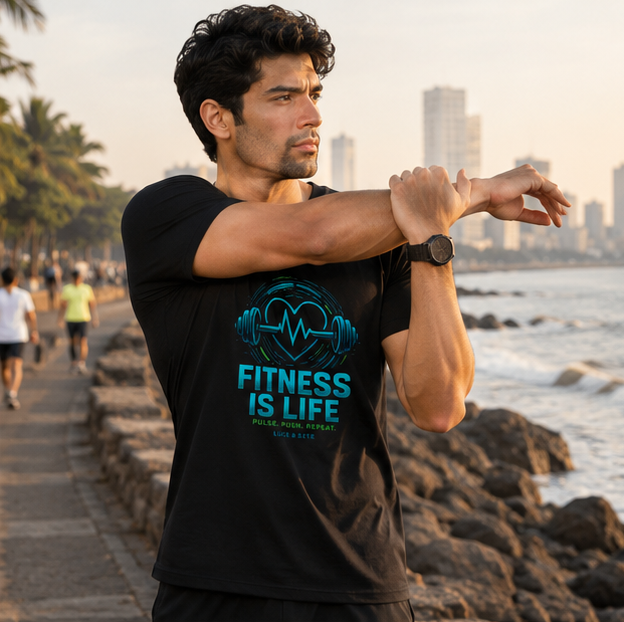 LUCE & SETE GPT mockup 1 - Fitness Is Life Graphic T-Shirt for Men & Women | Motivational Workout Streetwear - 274_9388319736045_unisex-stretch-t-shirt-139_NO_EXCUSES_GRID_20260601_210812_02_row1_col2.png
