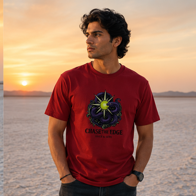 LUCE & SETE GPT mockup 1 - Chase The Edge Graphic T-Shirt for Men & Women | Bold Adventure Streetwear - 275_9388262359277_unisex-stretch-t-shirt-115_BUILD_DIFF_GRID_20260601_184937_02_row1_col2.png