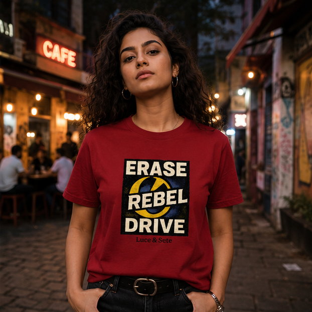 LUCE & SETE GPT mockup 1 - Erase Rebel Drive Graphic T-Shirt for Men & Women | Bold Streetwear Statement - 275_9388265799917_unisex-stretch-t-shirt-131_BUILD_DIFF_GRID_20260601_190332_02_row1_col2.png