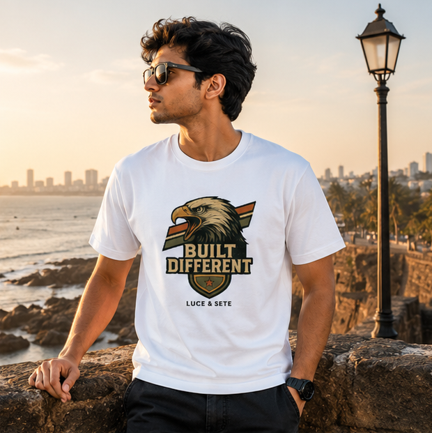 LUCE & SETE GPT mockup 1 - Built Different Graphic T-Shirt for Men & Women | Confidence Streetwear - 282_9388262818029_unisex-stretch-t-shirt-117_BUILD_DIFF_GRID_20260601_191901_02_row1_col2.png