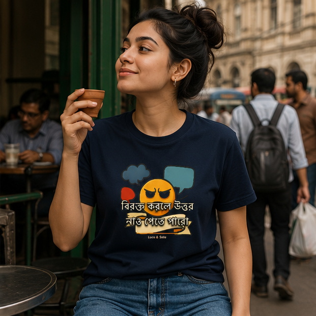 LUCE & SETE GPT mockup 1 - Sarcastic Bengali Statement Graphic T-Shirt for Men & Women | Bold Attitude Streetwear - 327_9388126339309_unisex-stretch-t-shirt-104_BENGALI_GRID_20260601_122031_02_row1_col2.png