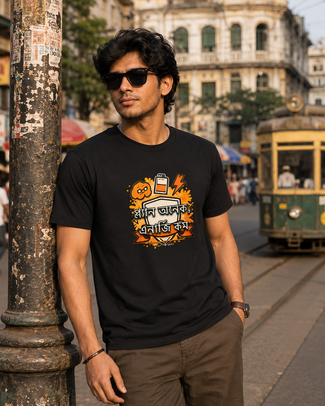 LUCE & SETE GPT mockup 1 - স্ট্রেন অনেক এনার্জি কম Graphic T-Shirt for Men & Women | Bengali Streetwear Statement - 369_9388126601453_unisex-stretch-t-shirt-111_BENGALI_front_HERO_20260601_143130.png