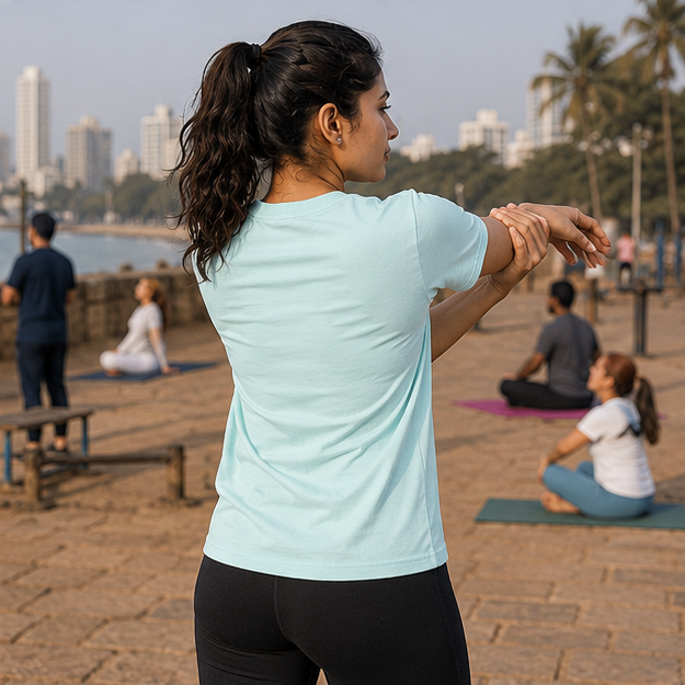 LUCE & SETE GPT mockup 1 - Outwork Yesterday Motivational Graphic T-Shirt for Men & Women | Fitness Discipline Streetwear - 400_9388311314669_unisex-stretch-t-shirt-119_NO_EXCUSES_GRID_20260601_215757_04_row2_col2.png