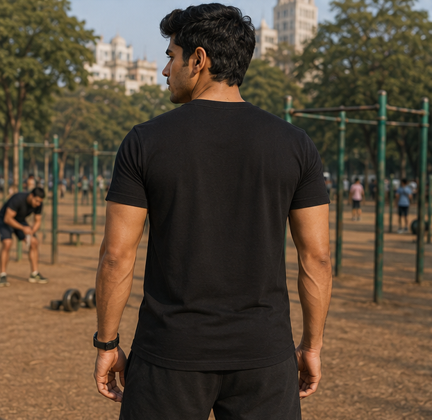 LUCE & SETE GPT mockup 1 - Train With Discipline Graphic T-Shirt for Men & Women | Motivational Fitness Streetwear - 400_9388312002797_unisex-stretch-t-shirt-137_NO_EXCUSES_GRID_20260601_220521_03_row2_col1.png