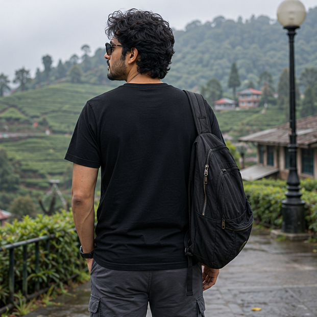 LUCE & SETE GPT mockup 1 - পাহাড় ছাড়া দুটি অসম্পূর্ণ Graphic Stretch T-Shirt for Men & Women | Bengali Travel Vibes - 440_9389664207085_unisex-stretch-t-shirt-149_BENGALI_GRID_20260602_092351_04_row2_col2.png