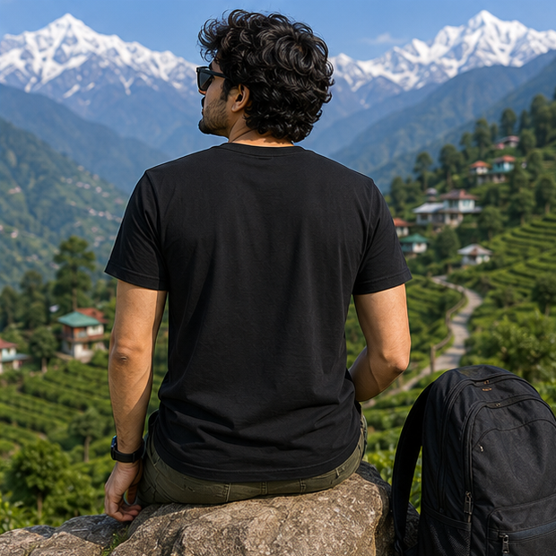 LUCE & SETE GPT mockup 1 - পাহাড়ের কাছে হার মানি Graphic T-Shirt for Men & Women | Travel & Adventure Streetwear - 443_9389663551725_unisex-stretch-t-shirt-147_BENGALI_GRID_20260602_093415_04_row2_col2.png