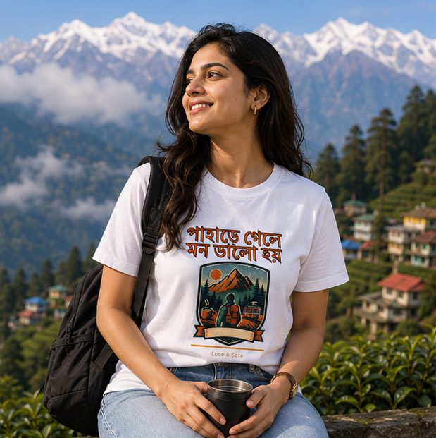 LUCE & SETE GPT mockup 1 - পাহাড়ে গেলে মন ভালো হয় Graphic T-Shirt for Men & Women | Mountain Travel Vibes - 446_9389664960749_unisex-stretch-t-shirt-150_BENGALI_GRID_20260602_093955_01_row1_col1.png