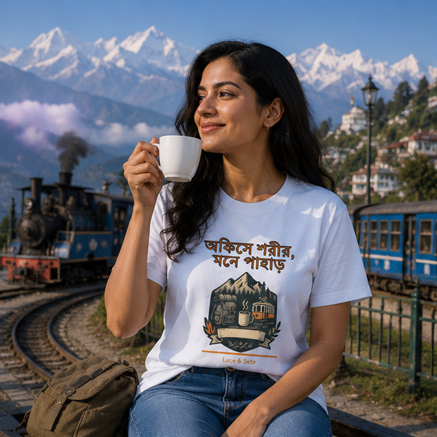 LUCE & SETE GPT mockup 1 - অফিসে শরীর মনে পাহাড় Graphic T-Shirt for Men & Women | Bengali Travel & Freedom Streetwear - 446_9389666926829_unisex-stretch-t-shirt-154_BENGALI_GRID_20260602_094611_01_row1_col1.png