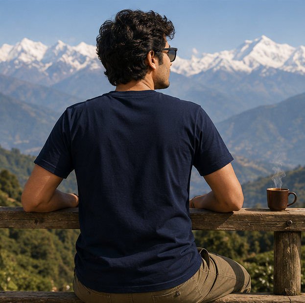 LUCE & SETE GPT mockup 1 - পাহাড়ই শেষ উত্তর Graphic T-Shirt for Men & Women | Travel Adventure Streetwear - 456_9389663518957_unisex-stretch-t-shirt-146_BENGALI_GRID_20260602_105204_04_row2_col2.png