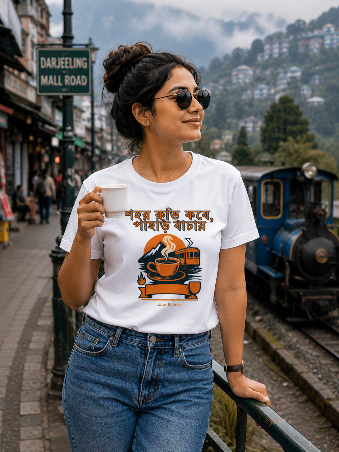 LUCE & SETE GPT mockup 1 - শহর কাঁটু করে পাহাড়ি বাঁচায় Graphic T-Shirt for Men & Women | Bengali Pride Streetwear - 456_9389699694829_unisex-stretch-t-shirt-155_BENGALI_front_HERO_20260602_105702.png
