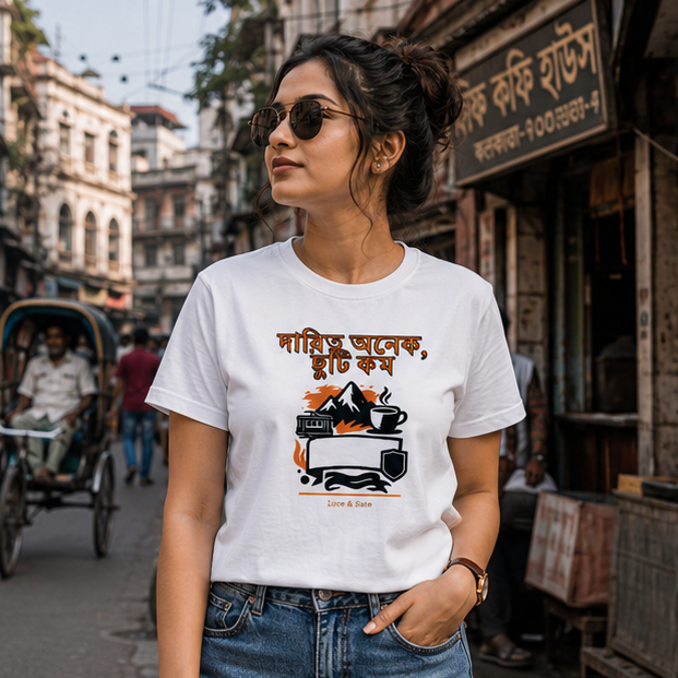 LUCE & SETE GPT mockup 1 - দায়িত্ব অনেক, চুটি কম Graphic T-Shirt for Men & Women | Bengali Pride Streetwear - 458_9389699989741_unisex-stretch-t-shirt-157_BENGALI_GRID_20260602_105822_01_row1_col1.png