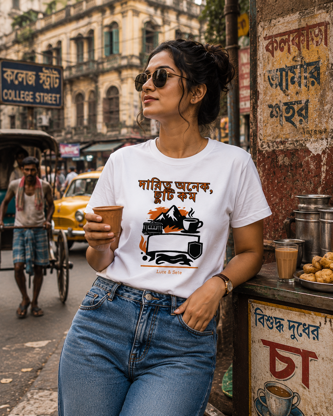 LUCE & SETE GPT mockup 1 - দায়িত্ব অনেক, চুটি কম Graphic T-Shirt for Men & Women | Bengali Pride Streetwear - 458_9389699989741_unisex-stretch-t-shirt-157_BENGALI_front_HERO_20260602_110030.png