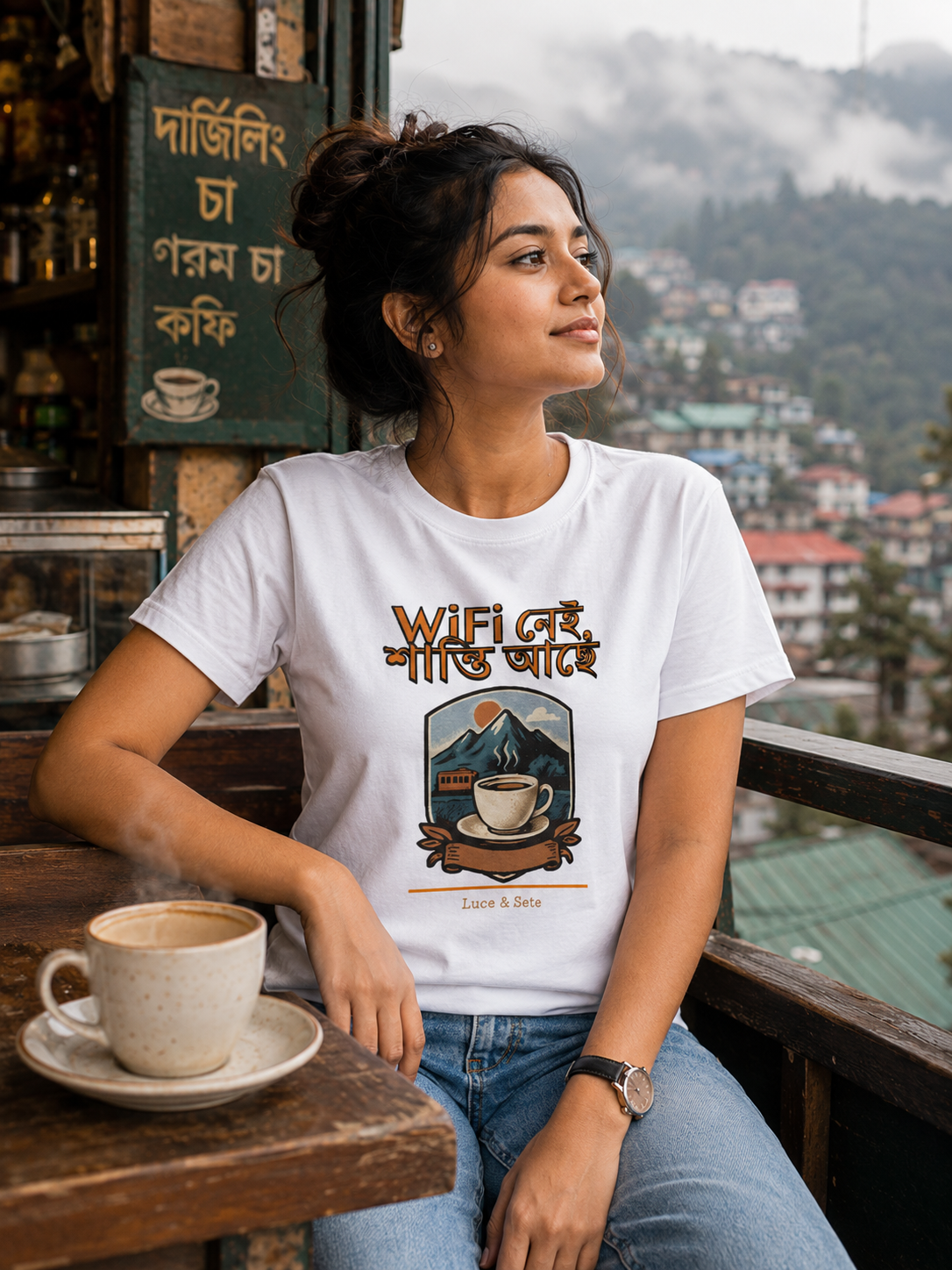 LUCE & SETE GPT mockup 1 - WiFi নেই শান্তি আছে Graphic T-Shirt for Men & Women | Bengali Peace Streetwear - 459_9389699825901_unisex-stretch-t-shirt-156_BENGALI_front_HERO_20260602_110422.png
