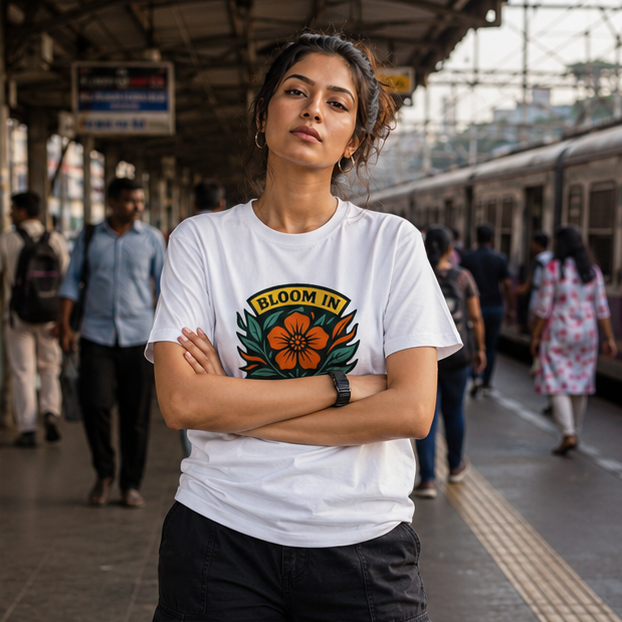 LUCE & SETE GPT mockup 1 - Bloom in Chaos Graphic T-Shirt for Men & Women | Empowerment Streetwear - 470_9389894631661_unisex-stretch-t-shirt-164_BUILD_DIFF_GRID_20260602_195054_02_row1_col2.png