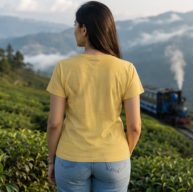 LUCE & SETE GPT mockup 1 - চা, মেঘ আর পাহাড় Classic Graphic T-Shirt for Women | Bengali Tea Culture Statement - 470_9391315812589_womens-classic-t-shirt-42_BENGALI_GRID_20260604_232451_03_row2_col1.png
