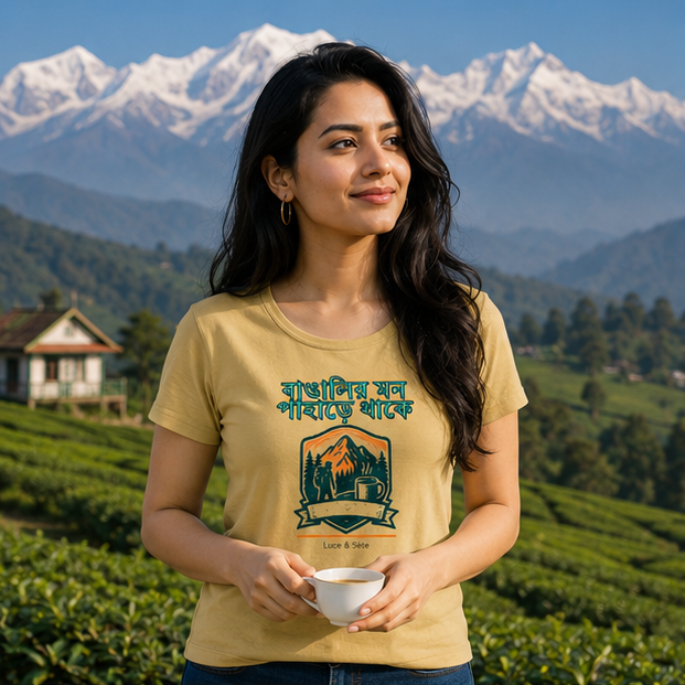 LUCE & SETE GPT mockup 1 - বাঙালির মন পাহাড়ে থাকে Classic Graphic T-Shirt for Women | Bengali Pride Streetwear - 470_9391315878125_womens-classic-t-shirt-43_BENGALI_GRID_20260604_232825_01_row1_col1.png
