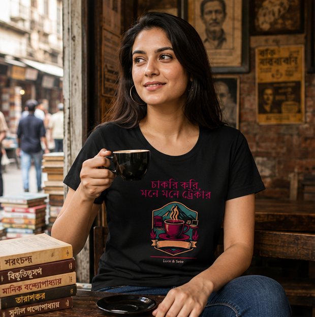 LUCE & SETE GPT mockup 1 - Bengali Work-Life Coffee Graphic Classic T-Shirt for Women | Humorous Bengali Streetwear - 470_9391402549485_womens-classic-t-shirt-59_BENGALI_GRID_20260605_060849_01_row1_col1.png