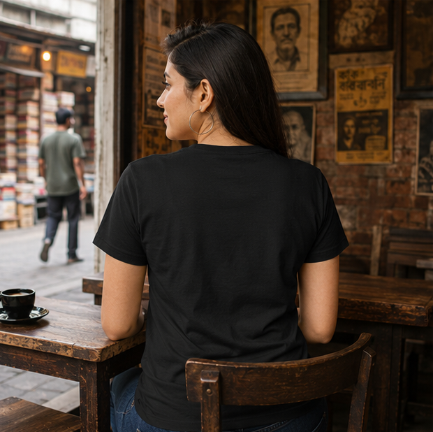 LUCE & SETE GPT mockup 1 - Bengali Work-Life Coffee Graphic Classic T-Shirt for Women | Humorous Bengali Streetwear - 470_9391402549485_womens-classic-t-shirt-59_BENGALI_GRID_20260605_060849_03_row2_col1.png