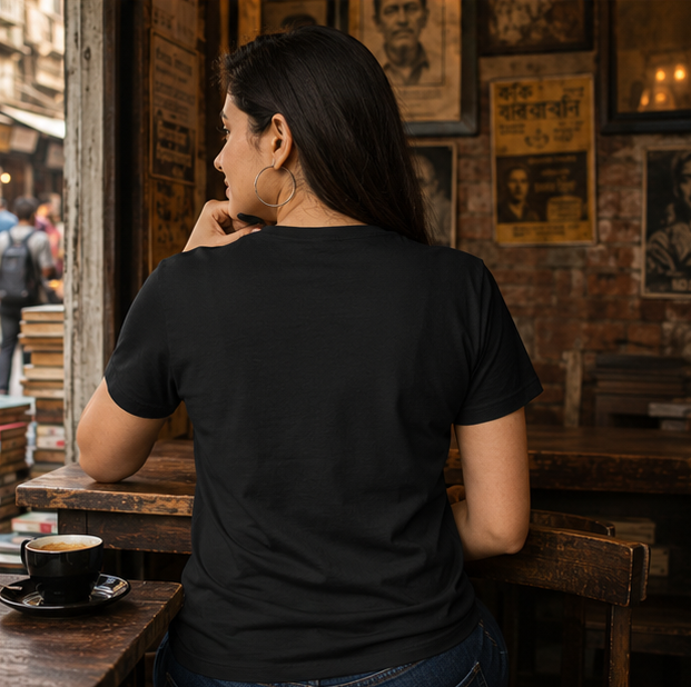 LUCE & SETE GPT mockup 1 - Bengali Work-Life Coffee Graphic Classic T-Shirt for Women | Humorous Bengali Streetwear - 470_9391402549485_womens-classic-t-shirt-59_BENGALI_GRID_20260605_060849_04_row2_col2.png
