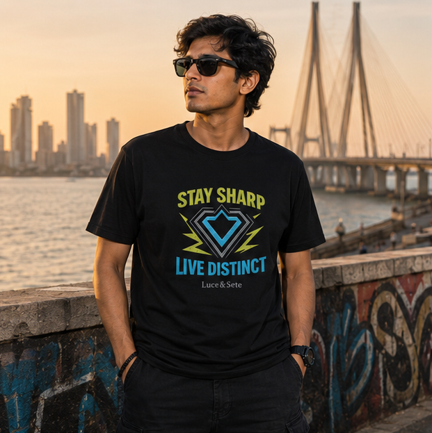 LUCE & SETE GPT mockup 1 - Stay Sharp Live Distinct Graphic T-Shirt for Men & Women | Bold Streetwear Statement - 471_9389896138989_unisex-stretch-t-shirt-173_BUILD_DIFF_GRID_20260602_195505_01_row1_col1.png