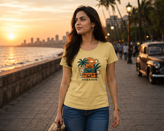 LUCE & SETE GPT mockup 1 - Vintage Luggage Travel Graphic Classic T-Shirt for Women | Wanderlust Streetwear - 476_9390787789037_womens-classic-t-shirt_TRAVEL_GRID_20260603_223600_01_row1_col1.png