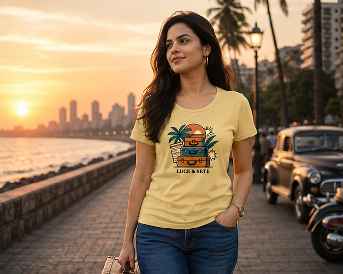 LUCE & SETE GPT mockup 1 - Vintage Luggage Travel Graphic Classic T-Shirt for Women | Wanderlust Streetwear - 476_9390787789037_womens-classic-t-shirt_TRAVEL_GRID_20260603_223600_02_row1_col2.png