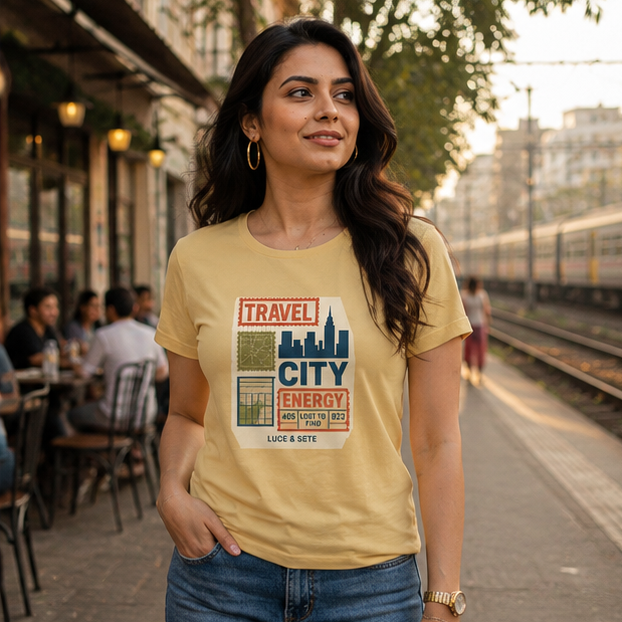 LUCE & SETE GPT mockup 1 - Travel City Energy Classic Graphic T-Shirt for Women | Urban Exploration Streetwear - 476_9390870462701_womens-classic-t-shirt-3_TRAVEL_GRID_20260604_075022_02_row1_col2.png