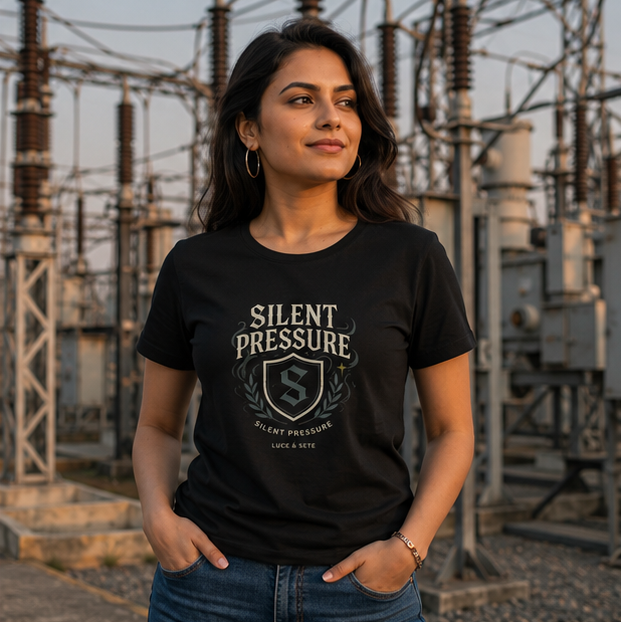 LUCE & SETE GPT mockup 1 - Silent Pressure Shield Classic Graphic T-Shirt for Women | Empowerment Streetwear - 476_9390870724845_womens-classic-t-shirt-4_TRAVEL_GRID_20260604_075250_02_row1_col2.png