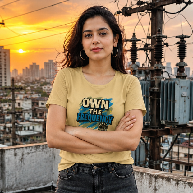 LUCE & SETE GPT mockup 1 - Own The Frequency Classic Graphic T-Shirt for Women | Empowerment Streetwear - 476_9390871773421_womens-classic-t-shirt-15_TRAVEL_GRID_20260604_004857_01_row1_col1.png