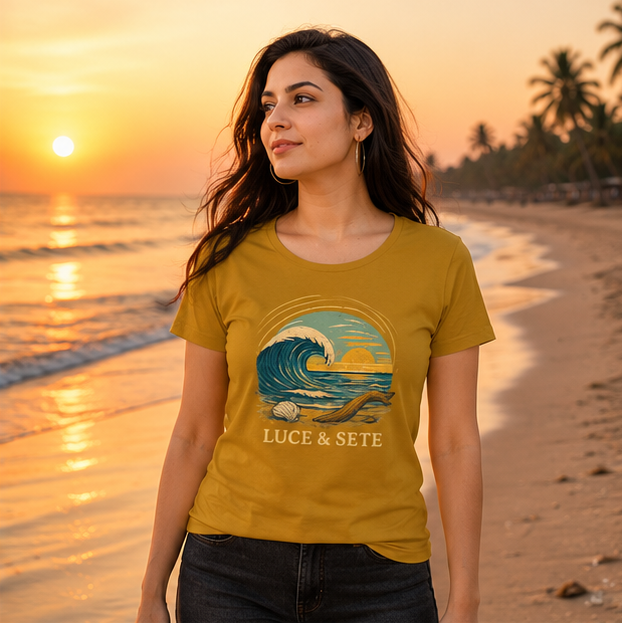 LUCE & SETE GPT mockup 1 - Ocean Wave Sunset Classic Graphic T-Shirt for Women | Travel & Freedom Streetwear - 476_9390891892973_womens-classic-t-shirt-21_TRAVEL_GRID_20260604_005727_02_row1_col2.png