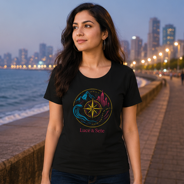 LUCE & SETE GPT mockup 1 - Travel Compass Graphic Classic T-Shirt for Women | Adventure Streetwear - 476_9390892581101_womens-classic-t-shirt-22_TRAVEL_GRID_20260604_105701_01_row1_col1.png