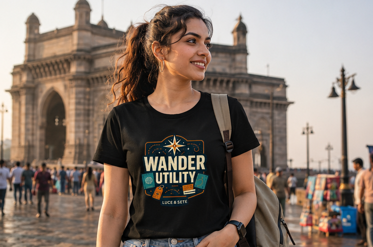 LUCE & SETE GPT mockup 1 - Wander Utility Classic Graphic T-Shirt for Women | Travel Freedom Streetwear - 476_9390894055661_womens-classic-t-shirt-29_TRAVEL_GRID_20260604_081403_02_row1_col2.png