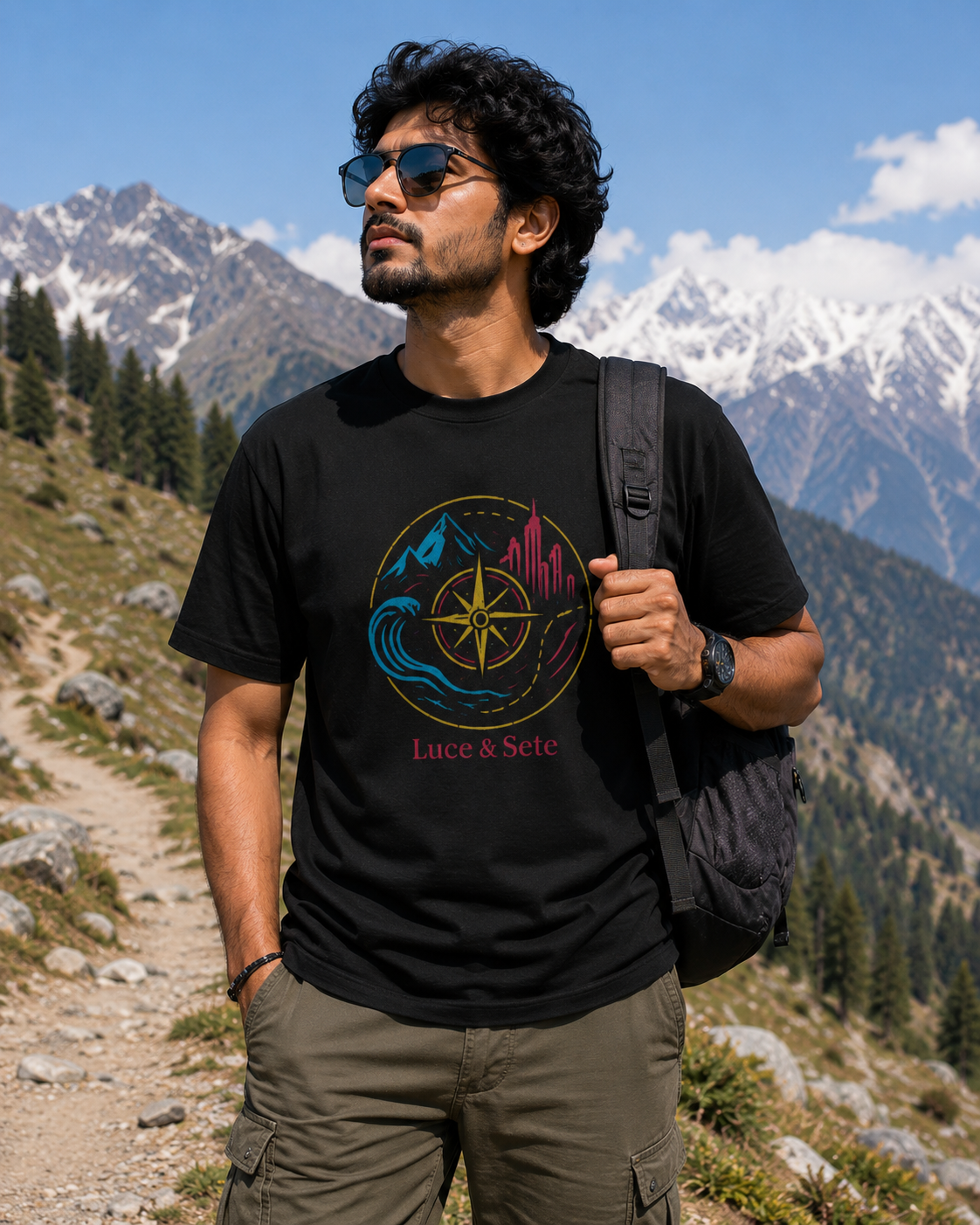 LUCE & SETE GPT mockup 1 - Travel Freedom Compass Classic Graphic T-Shirt for Men | Adventure Streetwear - 476_9391064613101_unisex-classic-crew-t-shirt-21_TRAVEL_front_HERO_20260604_212858.png