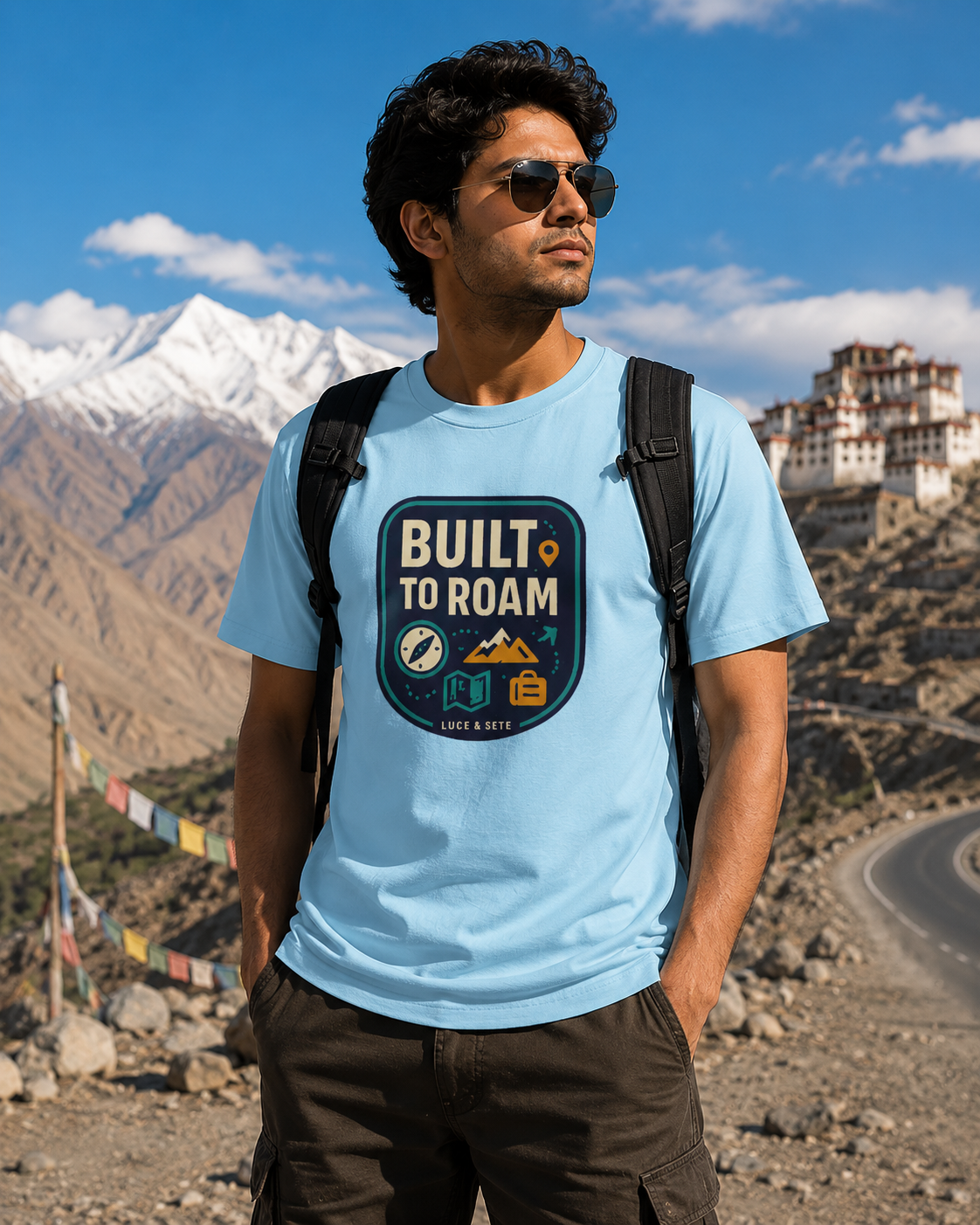 LUCE & SETE GPT mockup 1 - Built to Roam Classic Graphic T-Shirt for Men | Travel Adventure Streetwear - 476_9391065039085_unisex-classic-crew-t-shirt-31_TRAVEL_front_HERO_20260604_222516.png