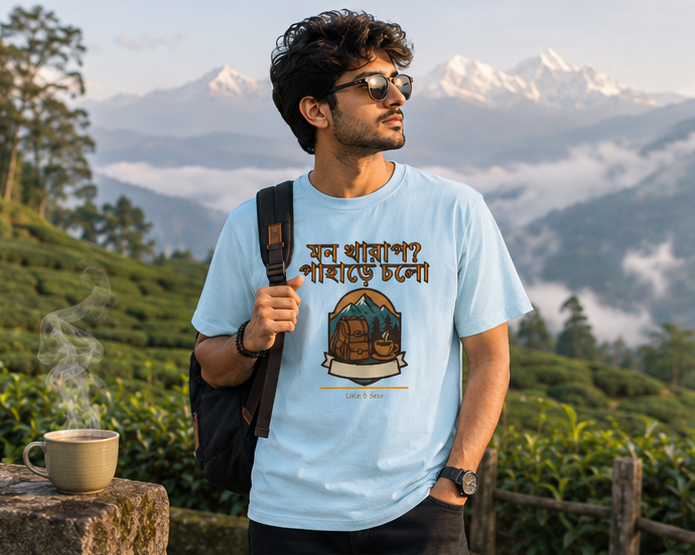 LUCE & SETE GPT mockup 1 - মন খারাপ? পাহাড়ে চলো Classic Graphic T-Shirt for Men | Bengali Travel Streetwear - 476_9391314665709_unisex-classic-crew-t-shirt-41_BENGALI_GRID_20260604_234237_01_row1_col1.png