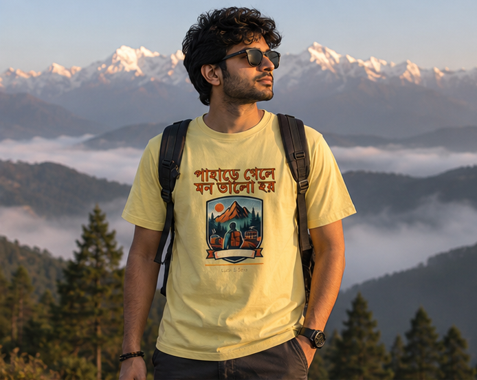 LUCE & SETE GPT mockup 1 - পাহাড়ে গেলে মন ভালো হয় Classic Graphic T-Shirt for Men | Bengali Travel Vibes - 476_9391314796781_unisex-classic-crew-t-shirt-44_BENGALI_GRID_20260604_234531_02_row1_col2.png