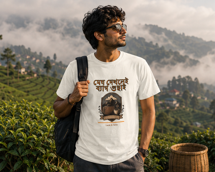 LUCE & SETE GPT mockup 1 - মেঘ দেখলেই ব্যাগ গুছাই Classic Graphic T-Shirt for Men | Bengali Travel Statement - 476_9391314960621_unisex-classic-crew-t-shirt-46_BENGALI_GRID_20260604_235140_01_row1_col1.png
