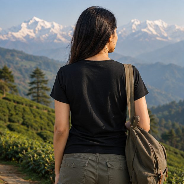 LUCE & SETE GPT mockup 1 - Mountain Serenity Classic Graphic T-Shirt for Women | Bengali Travel Freedom - 476_9391315910893_womens-classic-t-shirt-44_BENGALI_GRID_20260605_000453_03_row2_col1.png