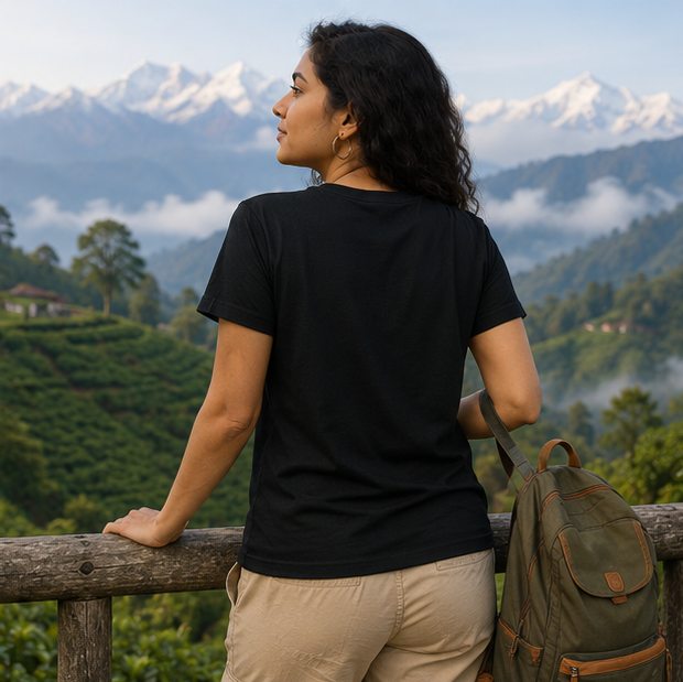 LUCE & SETE GPT mockup 1 - পাহাড়ের কাছে হার মানি Classic Graphic T-Shirt for Women | Bengali Travel Statement - 476_9391316107501_womens-classic-t-shirt-48_BENGALI_GRID_20260605_001506_04_row2_col2.png