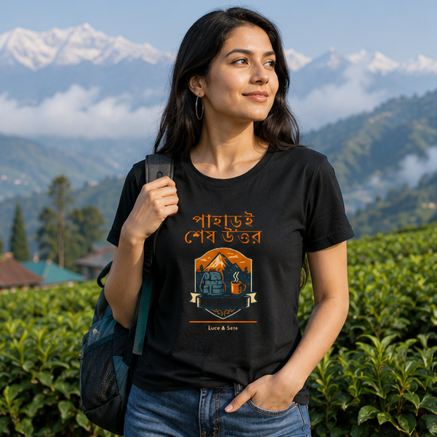 LUCE & SETE GPT mockup 1 - পাহাড়ই শেষ উত্তর Classic Graphic T-Shirt for Women | Bengali Travel Streetwear - 476_9391316173037_womens-classic-t-shirt-49_BENGALI_GRID_20260605_063140_01_row1_col1.png