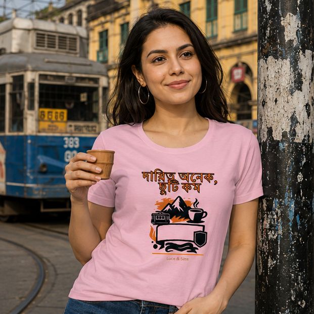 LUCE & SETE GPT mockup 1 - দায়িত্ব অনেক ছুটি কম Classic Graphic T-Shirt for Women | Bengali Pride Streetwear - 476_9391400157421_womens-classic-t-shirt-53_BENGALI_GRID_20260605_063722_01_row1_col1.png