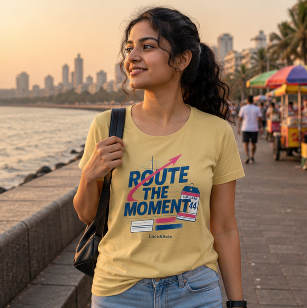 LUCE & SETE GPT mockup 1 - Route The Moment Classic Graphic T-Shirt for Women | Travel Freedom Streetwear - 478_9390890549485_womens-classic-t-shirt-10_TRAVEL_GRID_20260604_011559_01_row1_col1.png