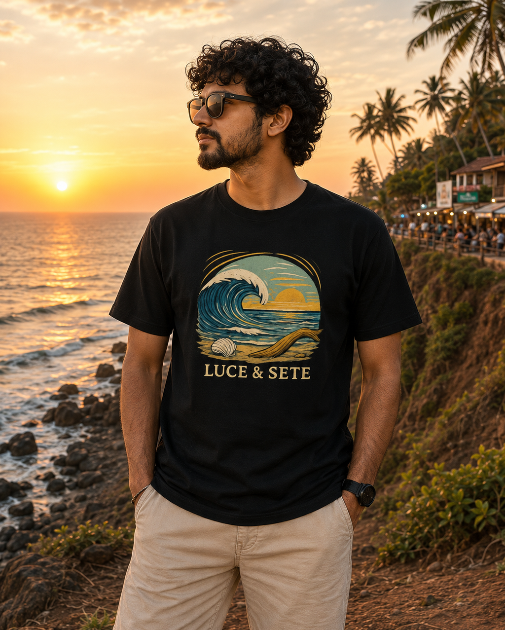 LUCE & SETE GPT mockup 1 - Ocean Wave Sunset Classic Graphic T-Shirt for Men | Travel Freedom Streetwear - 482_9391064580333_unisex-classic-crew-t-shirt-20_TRAVEL_front_HERO_20260604_213359.png